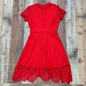 Francesca’s | Magnolia Hi-Neck Lace Shift Dress